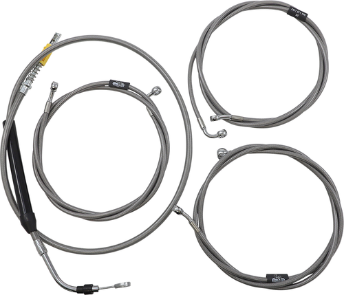 LA CHOPPERS - LA-8056KT-16 - Handlebar Cable/Brake Line Kit - 15" - 17" Ape Hanger Handlebars - Stainless Steel