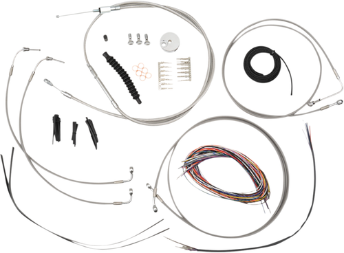 LA CHOPPERS - LA-8157KT2-08 - Handlebar Cable/Brake Line Kit - Quick Connect - Complete - Mini Ape Hanger Handlebars - Stainless