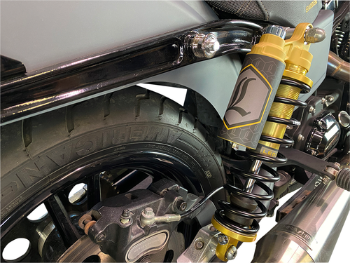 LEGEND SUSPENSION - 1310-1914 - REVO ARC Piggyback Shocks - Standard - Gold - 13" - '99-'17 Dyna