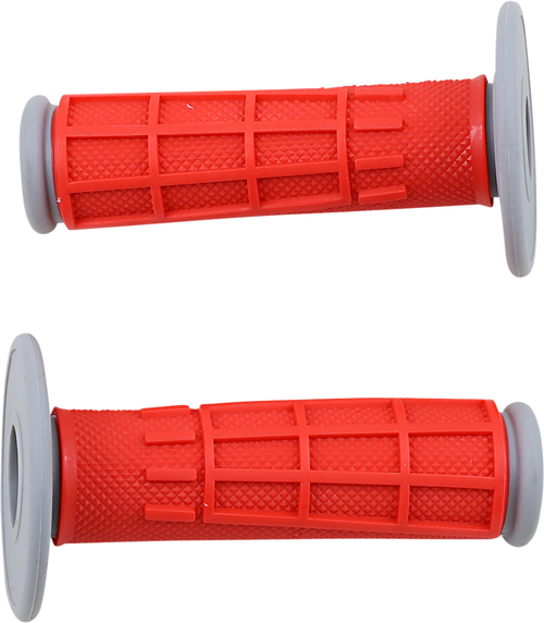 MOOSE OFFROAD - 0630-2666 - Comp Diamond Half Waffle Grips - Red