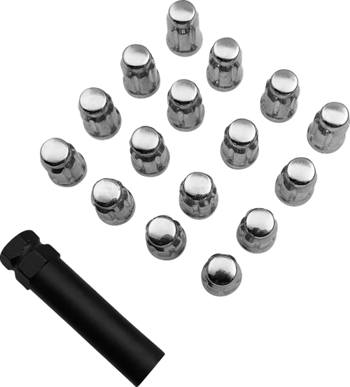 MOOSE OFFROAD - 0223-0220 - Lug Nuts - Splined - M12 x 1.50 - Chrome - 16 Pack