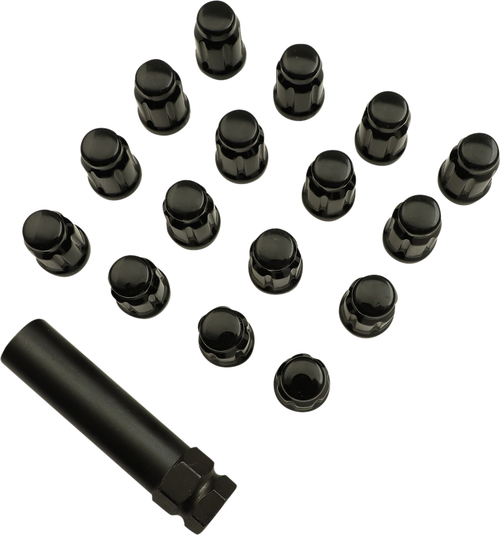 MOOSE OFFROAD - 0223-0221 - Lug Nuts - Splined - M12 x 1.50 - Black - 16 Pack