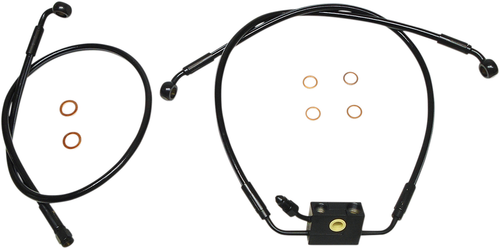 MAGNUM SHIELDING - SBB1335-26 - Brake Line - XR - Dual Disc - ABS - Black - Softail