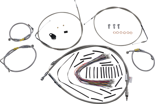 BURLY BRAND - B30-1292 - Control Kit for Early Touring Bikes with Bagger Bar Handlebars - 13" - Non-Cruise - Stainless