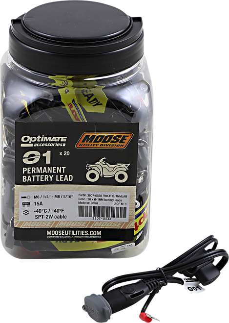 MOOSE OFFROAD - 3807-0536 - Battery Lead - O1 - SAE/12V - Permanent - 20 Pack
