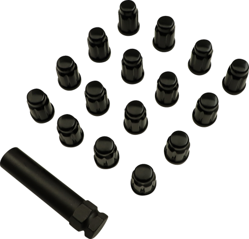 MOOSE OFFROAD - 0223-0219 - Lug Nuts - Splined - M10 x 1.25 - Black - 16 Pack