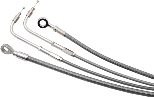 BURLY BRAND - B30-1152 - Handlebar Cable/Brake Line Kit - Complete - 14" Ape Hanger Handlebars - Stainless Steel