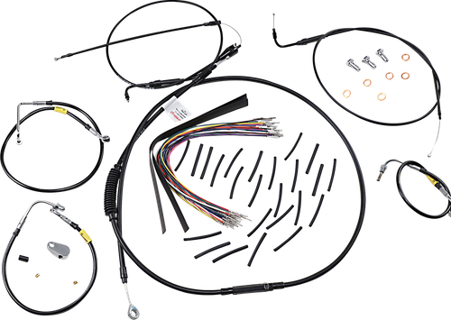 BURLY BRAND - B30-1295 - Control Kit for Early Touring Bikes with Bagger Bar Handlebars - 15" - Cruise - Black