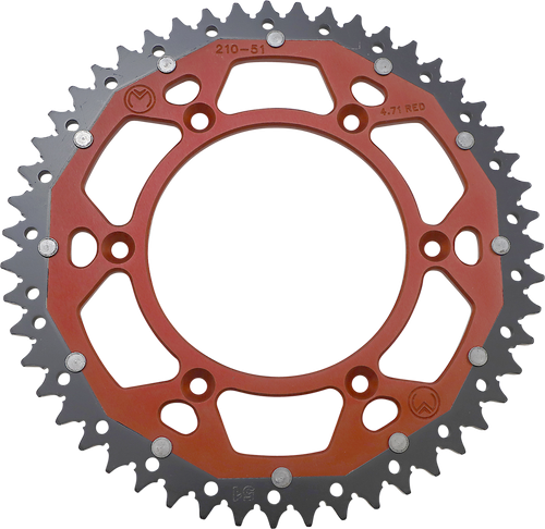 MOOSE OFFROAD - 1210-1471 - Dual Sprocket - 51 Tooth - Red - Honda