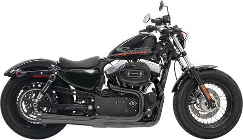 BASSANI XHAUST - 1X22RB - Mega Power Exhaust - Black - Short - '04-'13 XL with Mid/Forward Controls