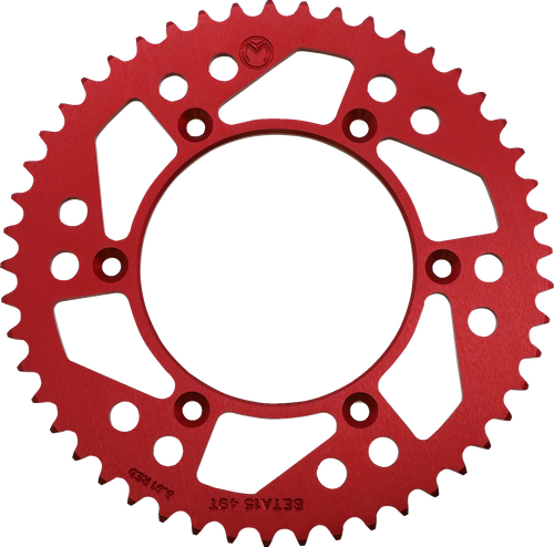 MOOSE OFFROAD - 1211-1866 - Rear Sprocket - Aluminum - 49 Tooth - Red - Beta