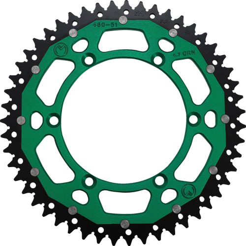 MOOSE OFFROAD - 1210-1497 - Dual Sprocket - 51 Tooth - Green - Kawasaki/Suzuki