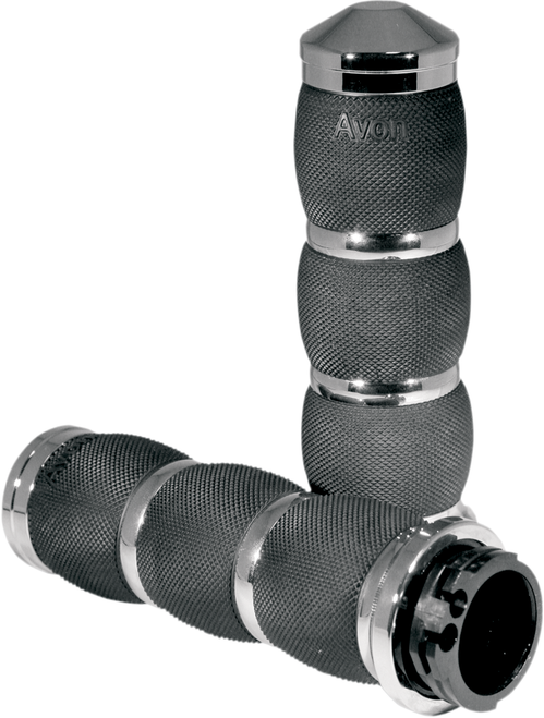 AVON GRIPS - AIR-90 - 3-Ring Air Cushioned Grips - Chrome