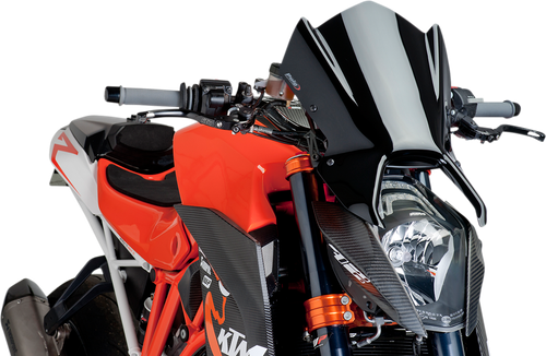 PUIG HI-TECH PARTS - 7014N - New Generation Windscreen - 16-1/2” - Black - KTM 1290