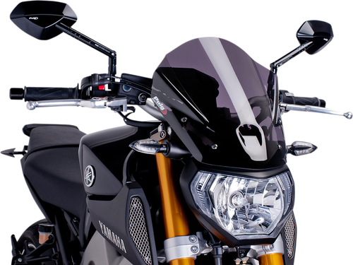 PUIG HI-TECH PARTS - 6861F - New Generation Windscreen - 13-3/4” - Dark Smoke - MT09