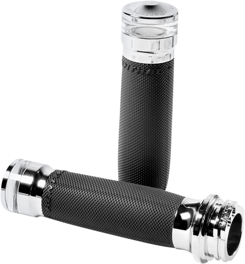 PERFORMANCE MACHINE (PM) - 0063-2101M-CH - Vision Series Contour LED Turn Signal Grips - Cable - Chrome