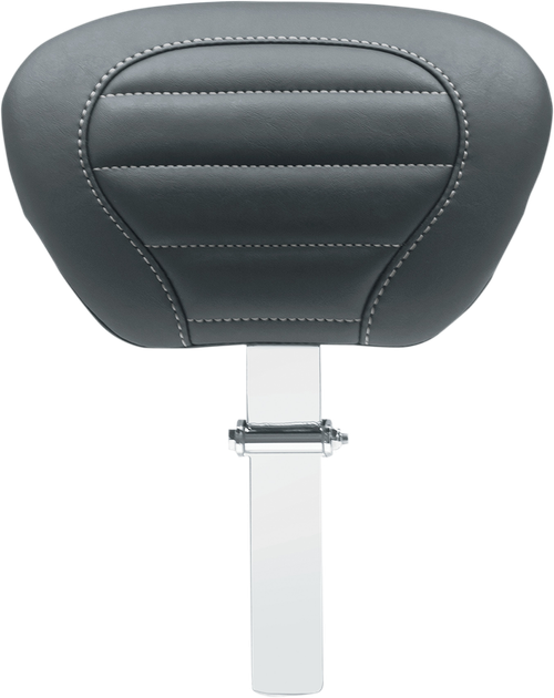 MUSTANG - 79012GM - Deluxe Driver Backrest - Black w/ Gunmetal Stitching - FLT/FLH '08-'25