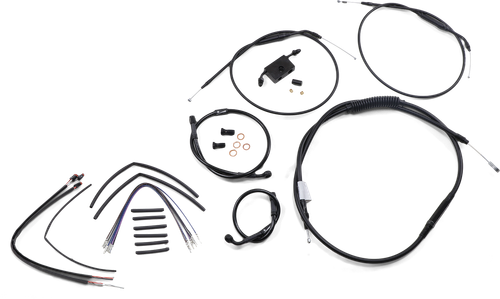 BURLY BRAND - B30-1266 - Extended Handlebar Cable and Brake Line Kit for Sportsters with ABS - 12" T-Bar Handlebars