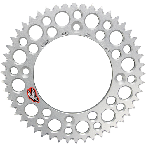 RENTHAL - 441U-428-49GPSI - Rear Sprocket - Aluminum - 49 Tooth - Silver - Gas Gas/Husqvarna/KTM