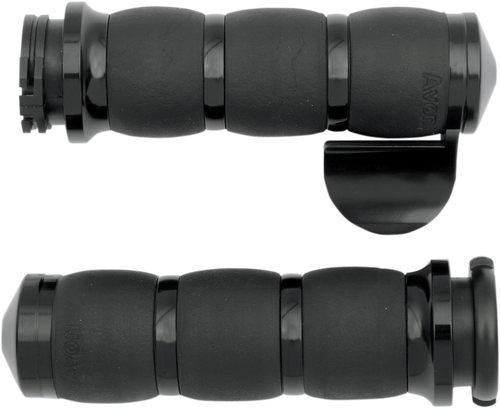 AVON GRIPS - AIR-96-BOSS - 3-Ring Velvet Air Grips - Throttle Boss - Black
