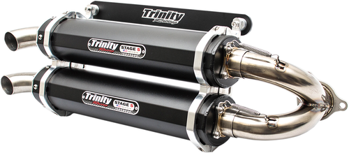 TRINITY RACING - TR-4152S-BK - Stage 5 Slip-On Dual Muffler - Black - RZR XP Turbo