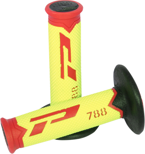 PRO GRIP - PA078800RGFN - Cross Triple Density 788 Grips - Red/Yellow/Black