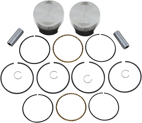 WISECO - K0215P3 - Tracker Series Piston Kit - 3.528” - 1340 cc 80 Cubic Inch - +0.030” - Evolution