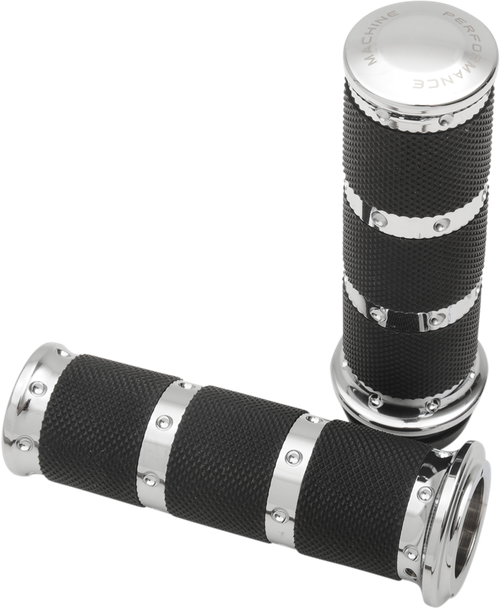 PERFORMANCE MACHINE (PM) - 0063-2087-CH - Contour XLS Renthal Wrapped Grips - TBW - Chrome