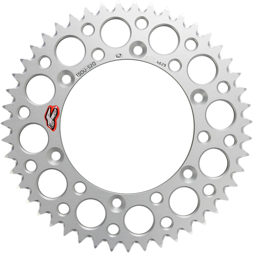 RENTHAL - 150U-520-47GBSI - Rear Sprocket - Aluminum - 47 Tooth - Silver - Yamaha