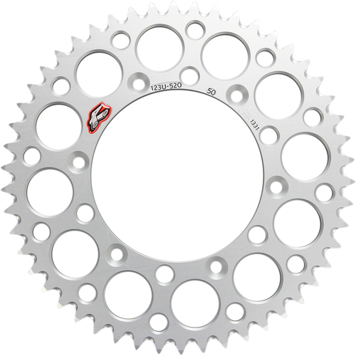 RENTHAL - 123U-520-50GYSI - Rear Sprocket - Aluminum - 50 Tooth - Silver - Suzuki