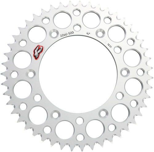 RENTHAL - 224U-520-47GPSI - Rear Sprocket - Aluminum - 47 Tooth - Silver