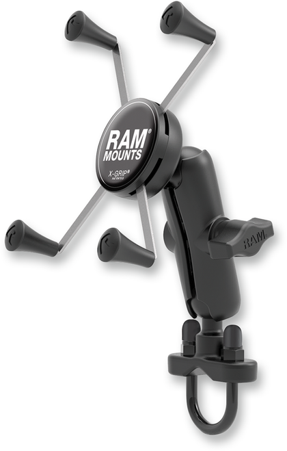 RAM MOUNTS - RAMB149Z-UN10U - Handlebar Rail Mount with U-Bolt Base and Universal X-Grip Cradle - Large