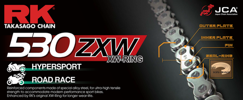 RK - GB530ZXW-120 - 530 ZXW - Drive Chain - 120 Links - Gold