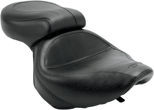 MUSTANG - 75105 - Seat - Vintage - Wide - Touring - Without Driver Backrest - One-Piece - Smooth - Black VT750