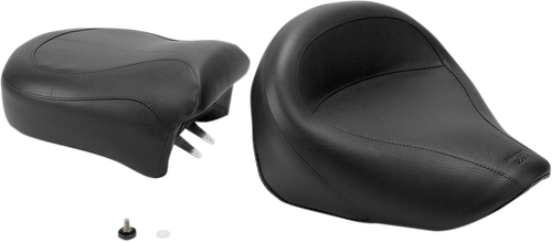 MUSTANG - 75818 - Seat - Vintage - Wide - Touring - Without Driver Backrest - Two-Piece - Smooth - Black - VZ800