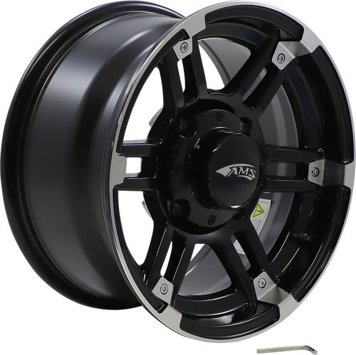 AMS - 4733-031AB - Wheel - Roll'n 104 - Front/Rear - Machined Black - 14x7 - 4/137 - 5+2