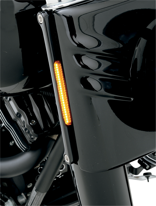 ALLOY ART - FDH-2 - LED Front Signal Light - FLSTF - Black/Smoke