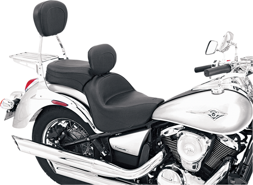 MUSTANG - 79417 - Seat - Vintage - Wide - Touring - With Driver Backrest - One-Piece - Smooth - Black - VN900