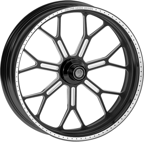 RSD - 1204-7106R-DELAJ-SMB - Wheel - Delmar - Front - Dual Disc/with ABS - Black/Contrast Cut Ops - 21x3.5 - '08+ FLD