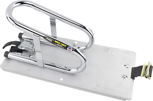 PINGEL - WC35EF - Wheel Chock - Series E-Track - Floor Mount - Removable - Chrome - 3-1/2"