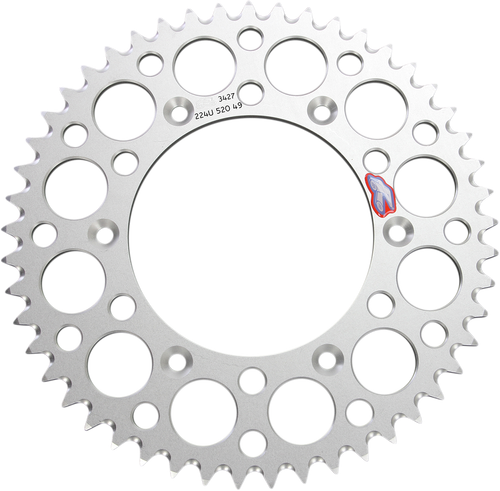 RENTHAL - 224U-520-49GPSI - Rear Sprocket - Aluminum - 49 Tooth - Silver