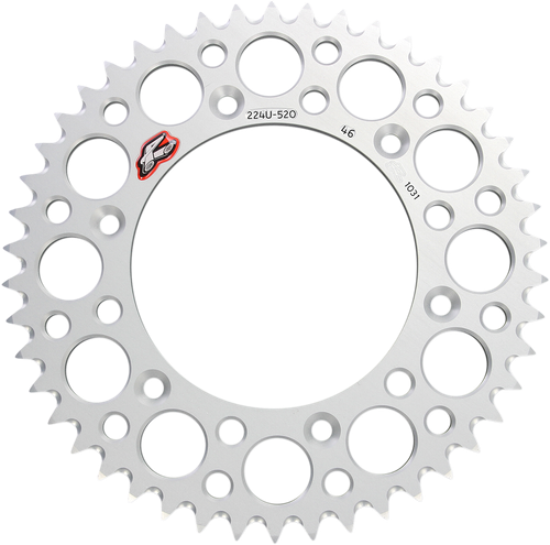 RENTHAL - 224U-520-46GPSI - Rear Sprocket - Aluminum - 46 Tooth - Silver