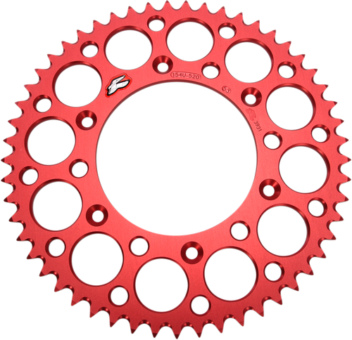 RENTHAL - 154U-520-53GRRD - Rear Sprocket - Aluminum - 53 Tooth - Red - Honda