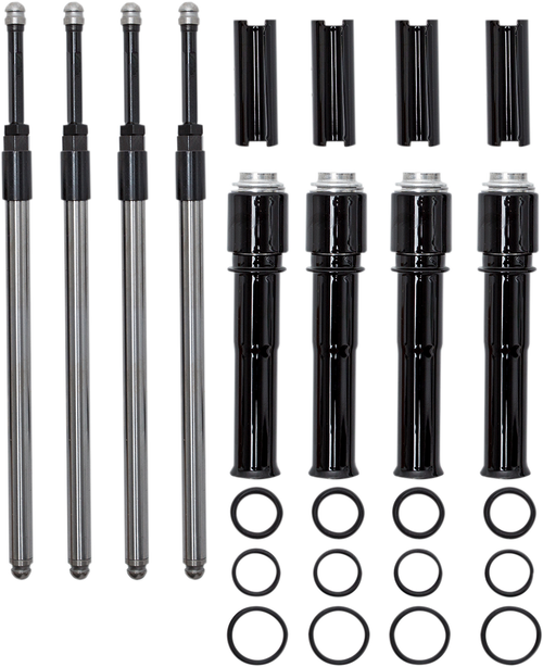 S&S CYCLE - 930-0137 - Quickee Pushrod Kit with Gloss Black Covers - M8