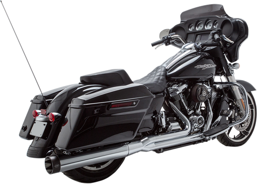 S&S CYCLE - 550-0728 - 2-into-1 Sidewinder Exhaust System - FL M8 - Chrome