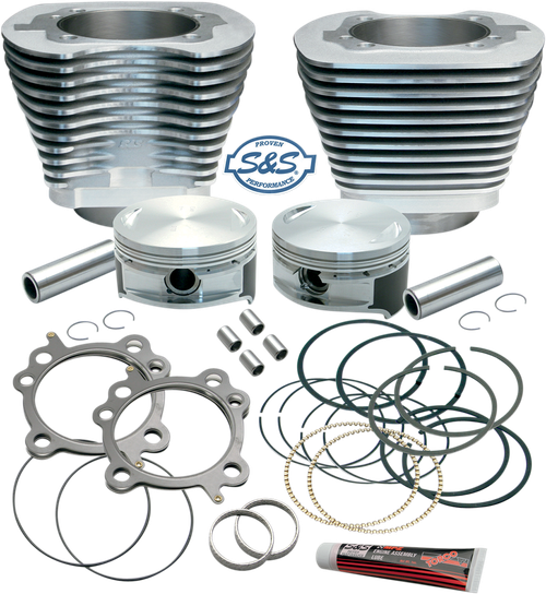 S&S CYCLE - 910-0199 - Cylinder & Piston Replacement for S&S 106” Stroker Kit - Silver