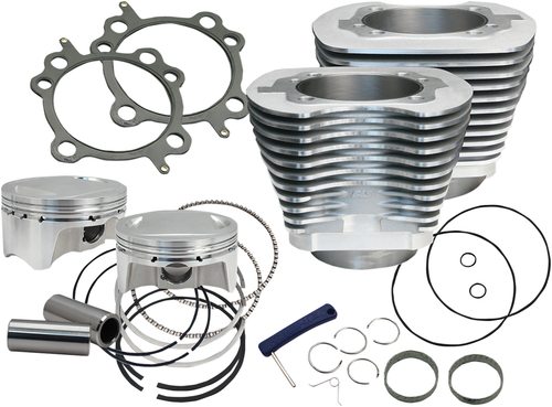 S&S CYCLE - 910-0480 - 107” Big Bore Cylinder Kit - Silver - Twin Cam