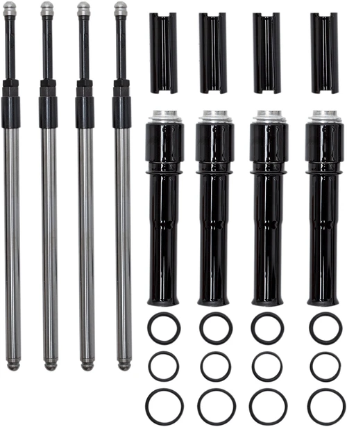 S&S CYCLE - 930-0143 - Quickee Pushrods Kit with Gloss Black Covers - Twin Cam