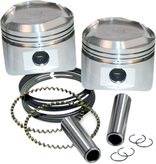 S&S CYCLE - 92-2026 - Piston Kit - For Super Stock Heads - 3.500” Standard - Domed - 80” Big Twin