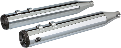 S&S CYCLE - 550-0689 - Grand National Slip-On Mufflers - Chrome - FLT '95-'16